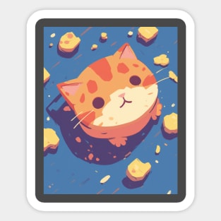 Moar Dinner? Cute Cat design Sticker